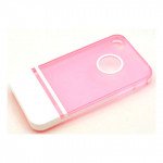 Wholesale iPhone 4 4S Two Tone Case (PinkWhite)